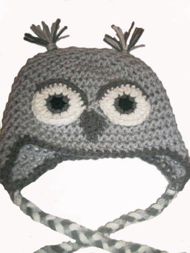 Sweet Lullabiez Handmade Gray Owl Beanie / Hat Size 4T-5T