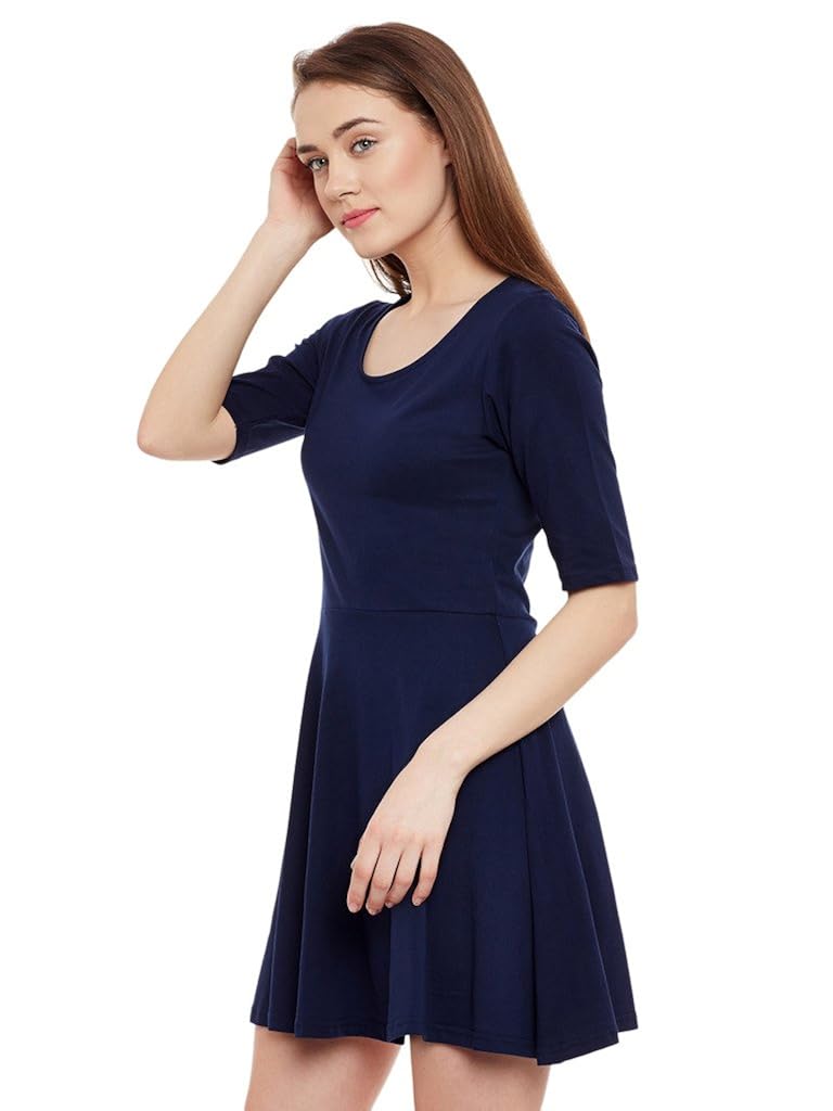 miss chase womens navy blue skater dress