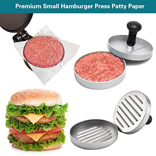 Parchment Paper Squares, 4x4 Inch, Set of 300, Small Hamburger Patty