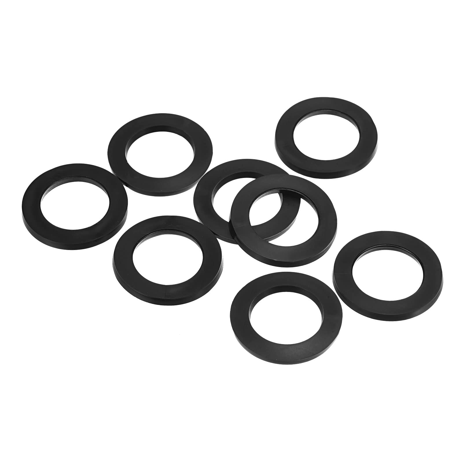 PATIKIL M20 Rubber Flat Washer, 8 Pack 20mm ID 30mm OD 2.5mm Thick Sealing Spacer Gasket Ring for Faucet Pipe Water Hose Fastener Bolt, Black
