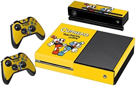 Vinyl Decal Protective Skin Cover Sticker for Xbox One Console and 2 Controllers -Cuphead