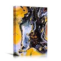 Canvas Wall Art Liquid Abstract Colorful Decorative Elements Mixed Media Multicolor Swirly - 12x18 inches