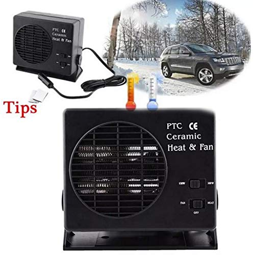Autone Car Heater Fan,12V Car Portable 2 in 1 Electric Fan and Heater 300W Defroster Demister Quick Heating Speed