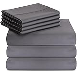 Utopia Bedding 7-Piece Queen Bed Set With Duvet Cover , Flat & Fitted Sheet , 2 Pillowcases and 2 Pillow Shams- Grey