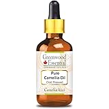 Greenwood Essential Pure Camellia Oil (Camellia kissi) with Glass Dropper 100% Natural Therapeutic Grade for Hair and Skin 5m