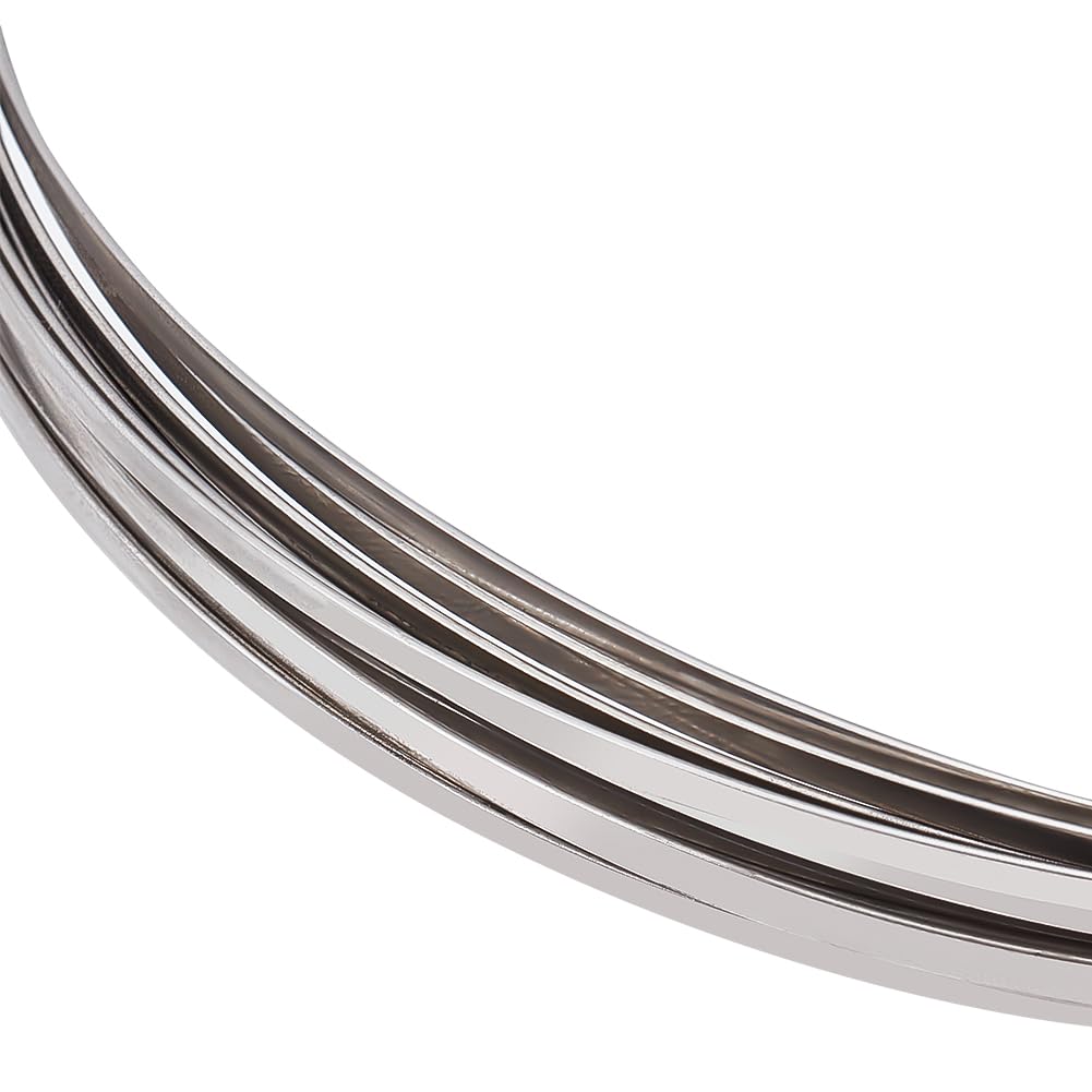 BENECREAT 21 Gauge 0.8mm Stainless Steel Flat Wire - 7m/23 Feet 2.6mm Wide Metal Craft for Jewellery Making, Resin Bezel Frame, Floral Arrangements