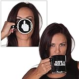 Vansaile Have A Nice Day Coffee Mug Middle Finger Funny Cup for Milk Juice or Tea, Black