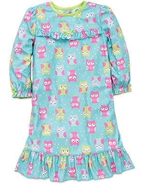 Toddler Girls Owl Long Sleeve Nightgown Sleepwear 2T-4T