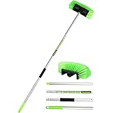 Jisejima Five-Sided Car Wash Brush with Long Handle,Soft Bristle Scrub Cleaning Mop with Extendable Handle for Car, SUV, Truck, Caravan, Boat, House Siding, Sweep Snow 60”/151cm
