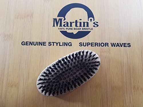 Martin s Premium 100% Pure Boar Bristle brush Wave brush Mens brush 360 Wave Brush Boar brush beard brush Natural Brush Bristle brush (Med. Firm (F101))