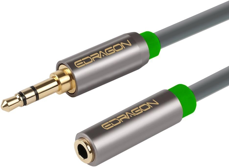 3.5mm Aux Headphone Extension Cable 25 Feet (7.6 Meters) 3.5mm Male to Female Stereo Audio Extension Cable 25ft (7.6M) for Car, Stereo, iPhone, Smartphone or any Audio Device ED84026
