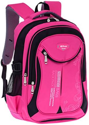 Teenagers Boys Girls School Backpack Waterproof Satchel Kids Book Bag rose red B