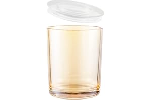 CandMak Candle Jars, 15 Pack 9 OZ Glass Empty Candle Vessels Containers Jars Bulk with Clear Lids for Making Candles (Luxury Champagne)