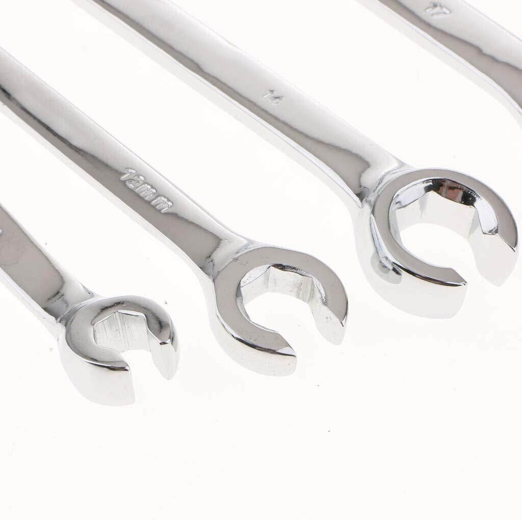 Vogueing Tool Brake Pipe Spanner 19x22MM Open Ring Spanner Metric Double End Flare Nut Pipe Spanner for Hard to Reach Confined Space - Image 4