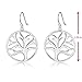 Sterling Silver Filigree Minimalist Tree of Life Dangle Drop Earrings For Sensitive Earrings By Renaissance Jewelry