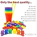 KABOOCHY Rainbow Counting Bears with Matching Sorting Cups and Storage Container 68pc Set. Quality Colorful Toy Counters for Kids to Learn Mathematics Games, STEM, Montessori Matching Game