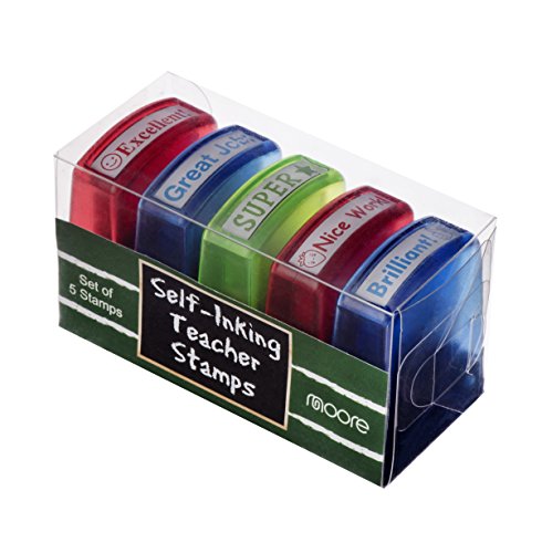 Moore art 5 piece colorful self-inking motivation schoo…