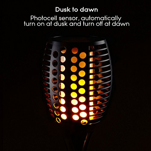 Furnizone Solar Garden Light Outdoor Patio Torch Light Tiki Torch LED Lighting Flickering Pathway Lights Dancing Flame Auto On/Off Security Light Waterproof Landscape Decoration Lights 2 Pcs (4Pcs) - Thumbnail 3