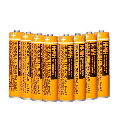 8 Pack HHR-55AAABU NI-MH Rechargeable Battery for Panasonic 1.2V 550mAh AAA Battery for Cordless Phones