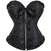 Lace Up Corsets for Women, Sexy Corset Lingerie for Women,Front Zipper Corset Top for Women