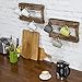 MyGift Wall Mounted Mug Rack - Burnt Wood 8-Hook Coffee Tea Cup Hanging Rack, Set of 2