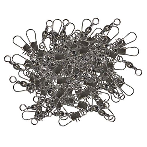 HomeDecTime 100 Wirbel Karabinerwirbel Angeln Connector Angelwirbel Tönnchenwirbel Eisen