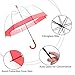 Artiron Colorful Trim Clear Umbrella Bubble Fashion Dome Auto Open Transparent Umbrella for Outdoor Weddings Windproof (Red Trim)