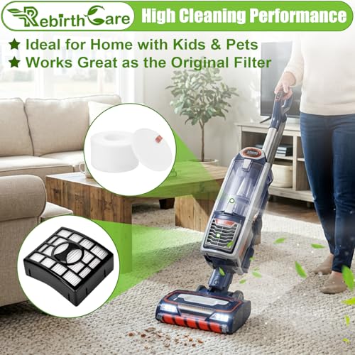 Rebirthcare NZ801UKT AZ910UKT Filter Replacement for Shark Rotator Powered Lift-Away NV801 NV680 NV681 NV620 NV682 NV683 NV800 UV810 AX910 Duoclean Upright Vacuum Filters Parts # XFF680 & XHF680
