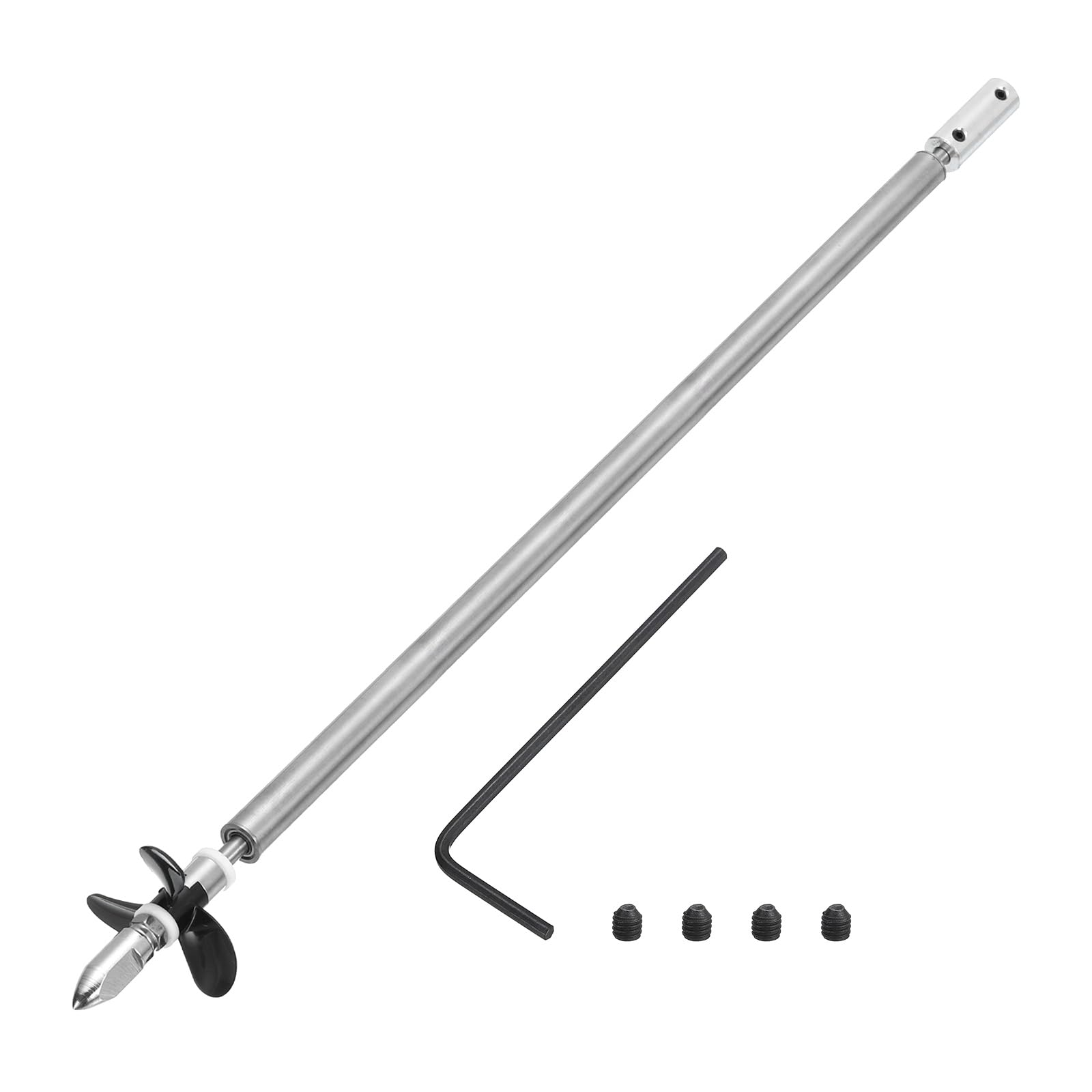 sourcing map Drive Shaft W Propeller and Coupling Joint for RC Boat Coupler Assemble Kit, L300mm Shaft, L25mm Sleeve, D36mm Three Propeller, Fit for 2.3 mm Motor Shaft