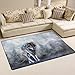 Yochoice Non-slip Area Rugs Home Decor, Stylish Running Wolf in the Mist Floor Mat Living Room Bedroom Carpets Doormats 31 x 20 inches