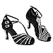 KAI-ROAD Ballroom Dance Shoes Women 3 Inch Heel Salsa Latin Dancing Wedding Shoe for Girls, Black