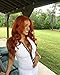 EVLYNN Hair Lace Front Wigs red brown Synthetic orange Loose Wave Wigs Heavy Density Glueless Long Lace Wigs for Women Synthetic Wig (24 Inch Orange Red brown Wavy Lace Front Wig)