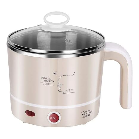 YIKUI Mini Olla Caliente, Portátil DE 1,2 L Mini Olla Eléctrica Tetera Olla