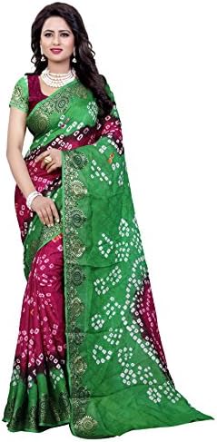 ConceptaWomen's Viscose Saree With Unstitched Blouse Piece