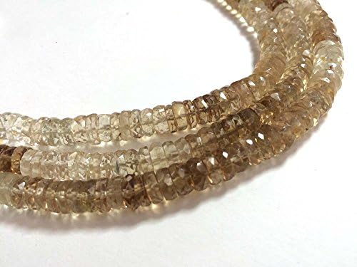 AAA QUALITY IMPERIAL TOPAZ FACETED HEISHI CUT RONDELLE LOOSE GEMSTONE BEADS 8"INCH STRAND TOPAZ NECKLACE WHOLESALE PRICE