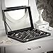 Beautify 100 Slot Ring Box Jewelry Organizer Display Storage Holder Tray Case with Clear Viewing Lid,Black