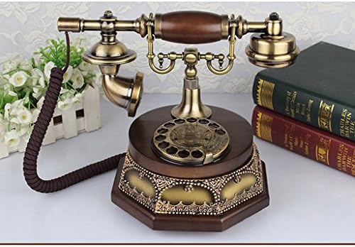 FACAIG Phone antique phone retro communities old-fashioned botanical solid wood Home Phone Lounge The Bedrooms fixed (Color key dial version)