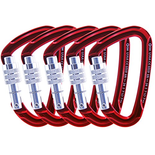 GM CLIMBING Ultra-Light Locking Carabiner Screw Gate Pack of 5