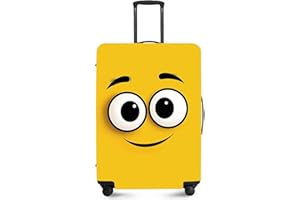 ANNA QUEEN Cute Emoticons Yellow Luggage Cover Washable Suitcase Protector Suitcase Cover Anti-Scratch,Stretchable Fit for 18-32Inch Luggage,Travel Bag Cover M(fits 22-25Inch suitcase)