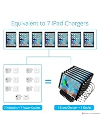 skiva standcharger 7 Port 84 W 16.8 a Fast estación de carga Dock USB con smartic de computadora para iPhone, iPad, Samsung Galaxy, LG, teléfonos inteligentes, tabletas, Wearables & More