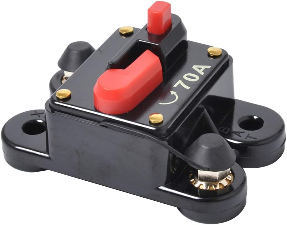 Circuit Breaker 70A, 12V24V DC 70A Manual Reset Stereo Audio Circuit