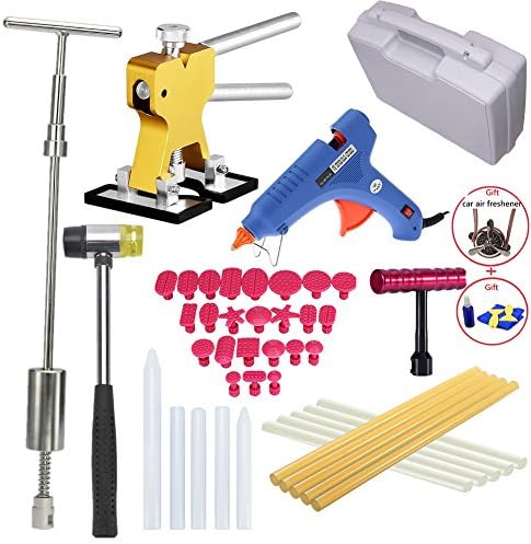 PDR Tools Paintless Dent Repair Kits - Grip PRO Slide Hammer Tap Down Tool with 24pcs Dent Removal Pulling Tabs for Vehicle SUV Car Auto Body Hail Damage Remover
