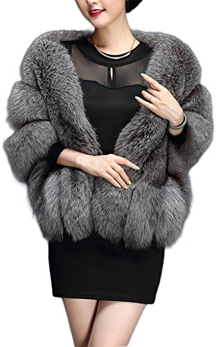 RoRoDoxLuxury Faux Fox Fur Wedding Shawl Cape Perfect For Wedding Party Show