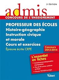 Professeur des écoles, histoire-géographie, instruction civique et morale