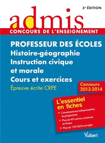 Professeur des écoles, histoire-géographie, instruction civique et morale