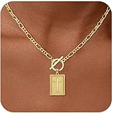 TITUTHIA Cross Necklaces for Women, Paperclip Cross Pendant Necklace Toggle Clasp Cross Charm Necklace Dainty Gold Necklaces for Women Trendy Baptism First Communion Religious Jewelry Gift for Faith
