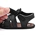 Royirene Infant Baby Boys Summer Shoes Soft Sole Anti-Slip Black PU Leather Sandals 12-18 Months
