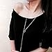 F-U 1Pc Women Metal Ring Stick Pendant Charming Chain Statement Necklace Silver Plated