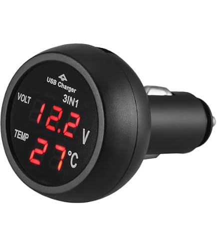 Amazon.com: 12V Cigarette Lighter Voltage Meter,Car Battery Voltage Meter  with LED Digital Display for Monitoring Voltages Status,Plug & Play Cigarette  Lighter Voltmeter Car Accessories : Automotive