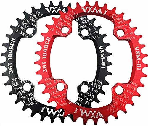 Bicycle Round Chainring Bicycle Chainring 32T 34T 36T 38T Bicycle Round/Oval Chainring 104BCD Chainwheel Narrow Wide Chainring for Road Bike, Mountain Bike, BMX MTB Bike Narrow Wide Chainring Gear Nar